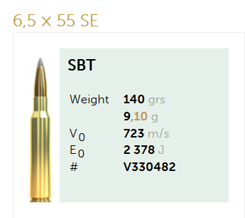 AMUNICJA SELLIER&BELLOT S&B  6,5×55 SE Sierra 9,1 g  / 140 grs